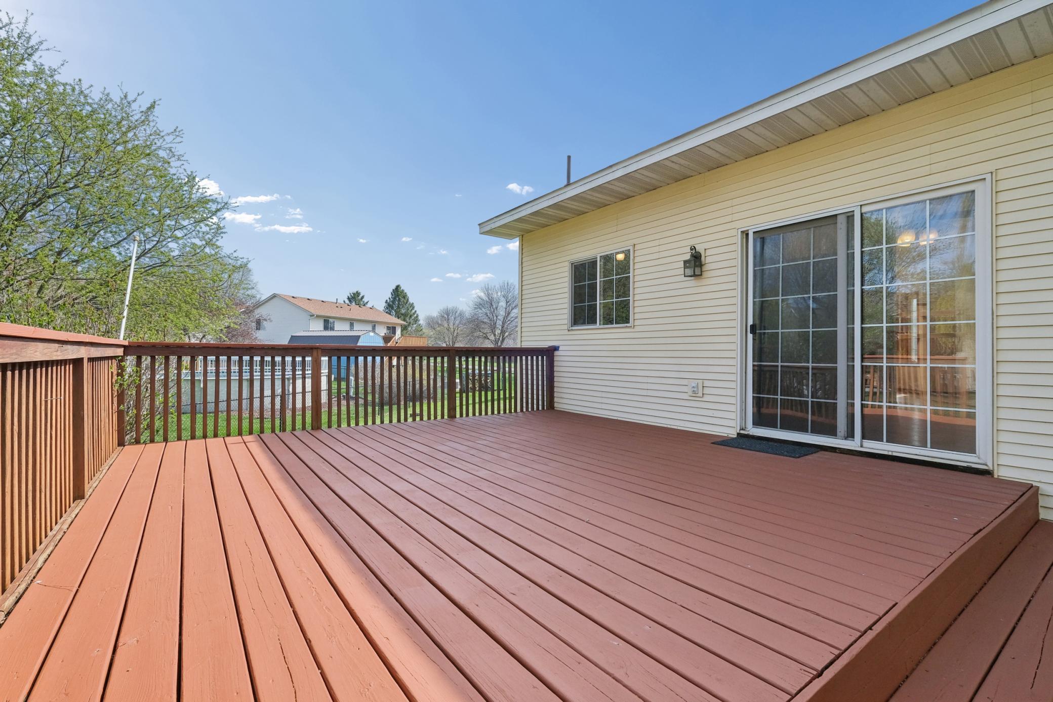 West facing deck