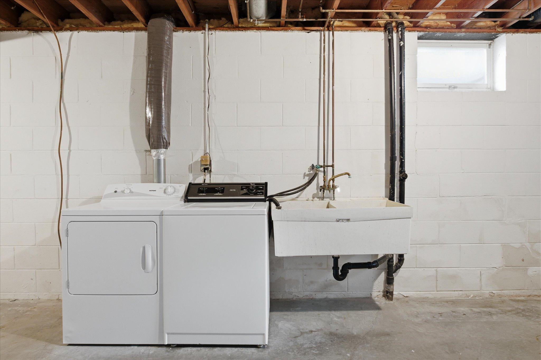 Conveniently located in the basement, the laundry area offers practical functionality.