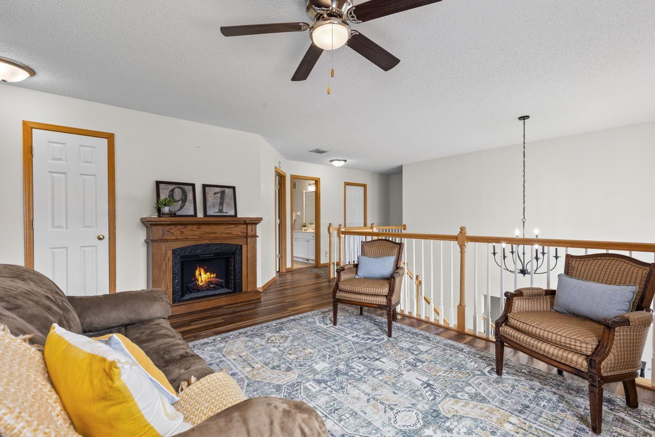 Fireplace on second level