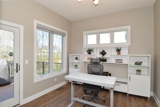Back office with private views of backyard