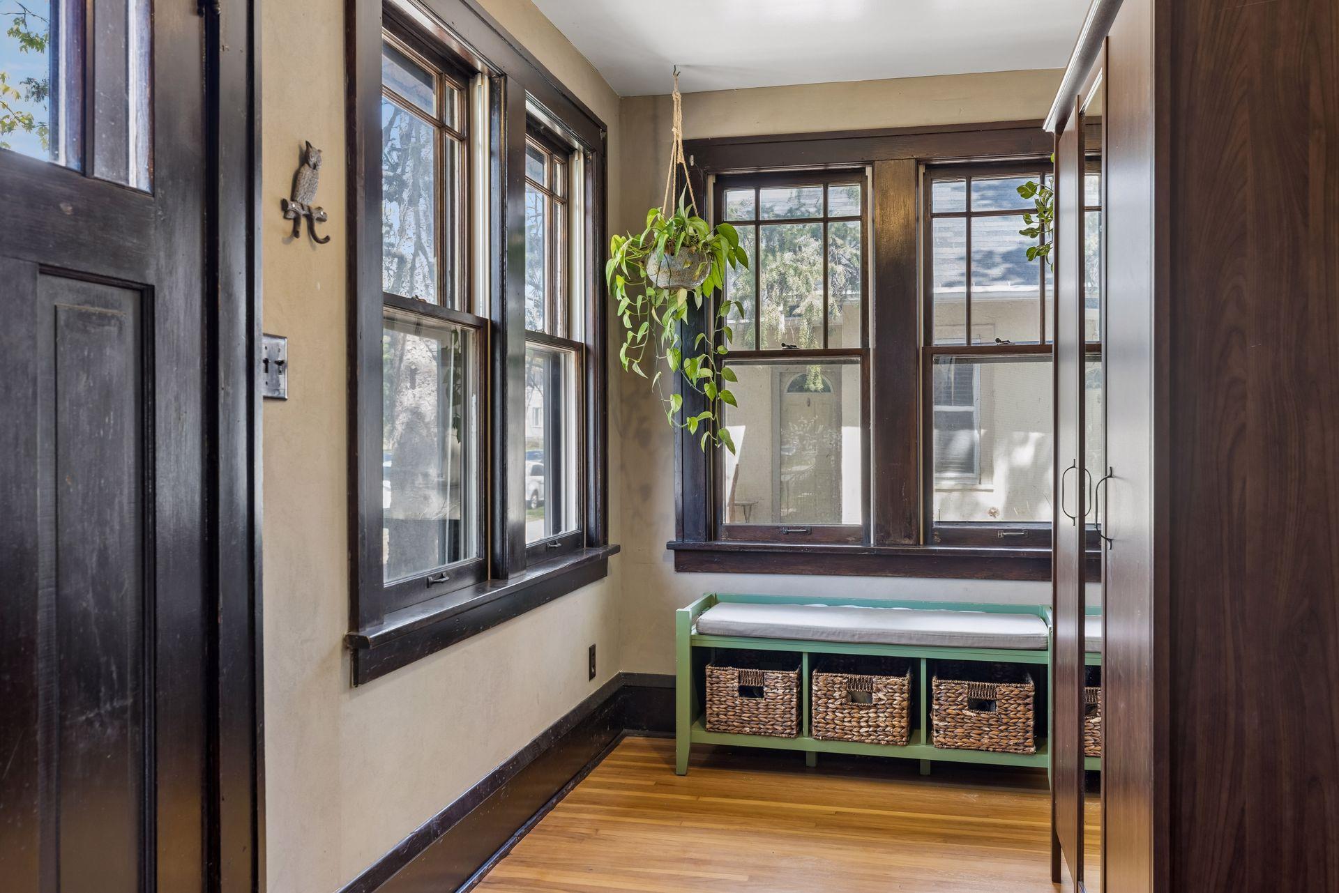 Front porch acts as a perfect mudroom