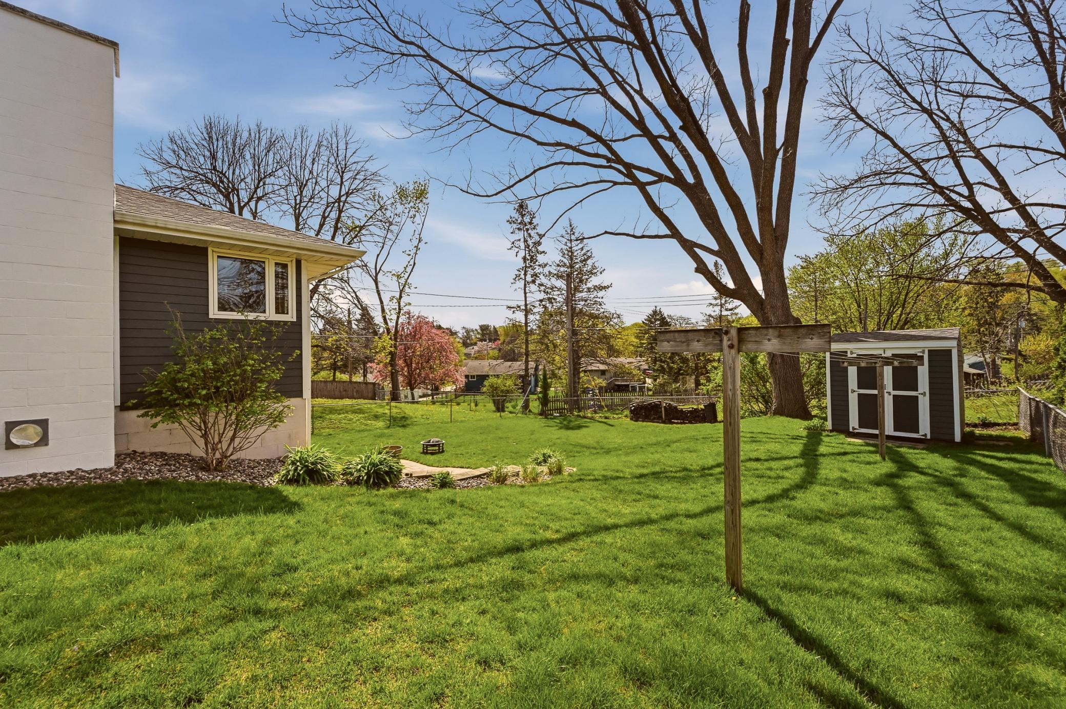 Side yard and shed
