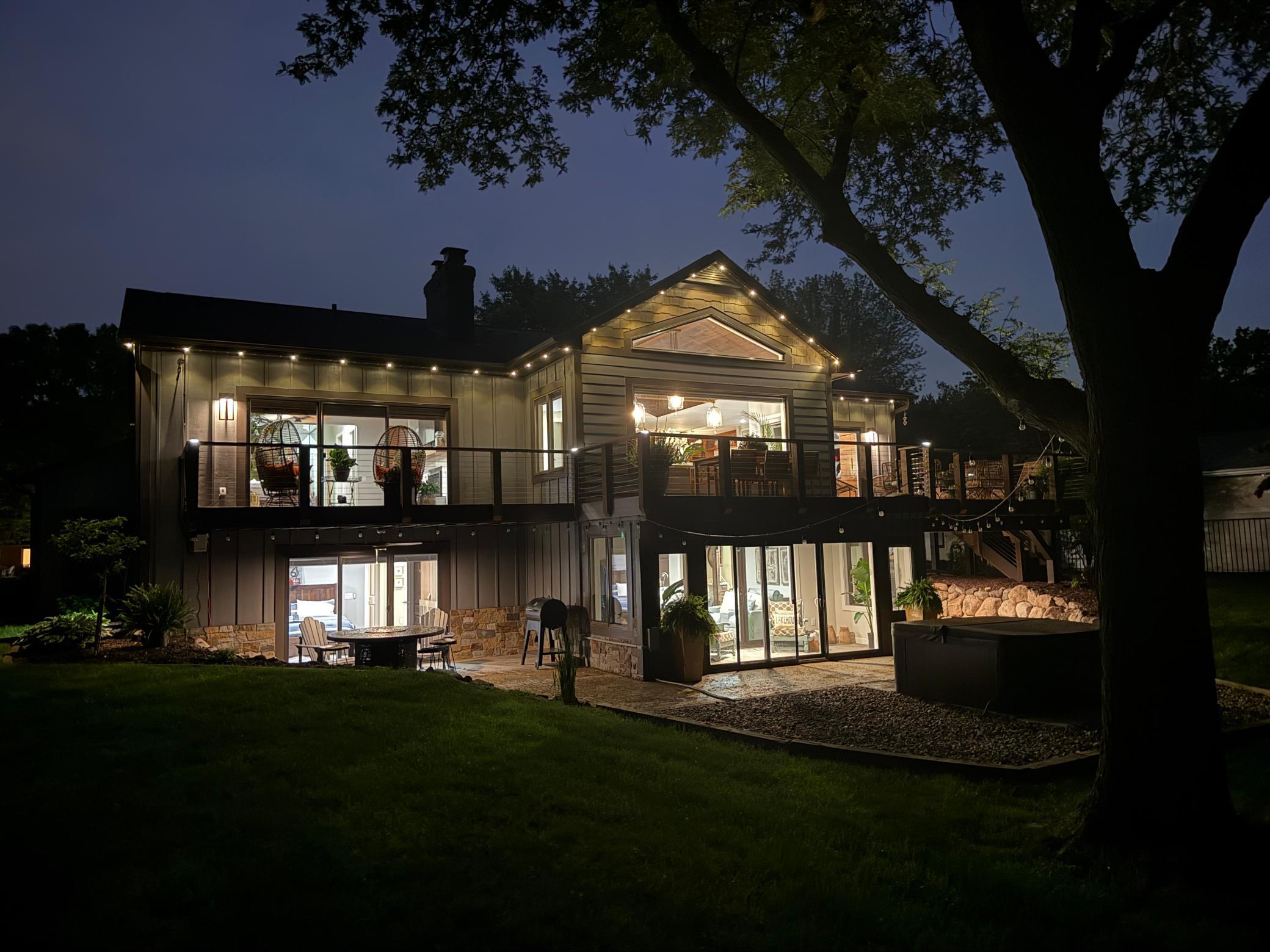 Avia permanent lighting with phone app with over 50 different color/pattern setting lets you 'light up' your space for Holidays, Birthday parties or whatever your mood desires.