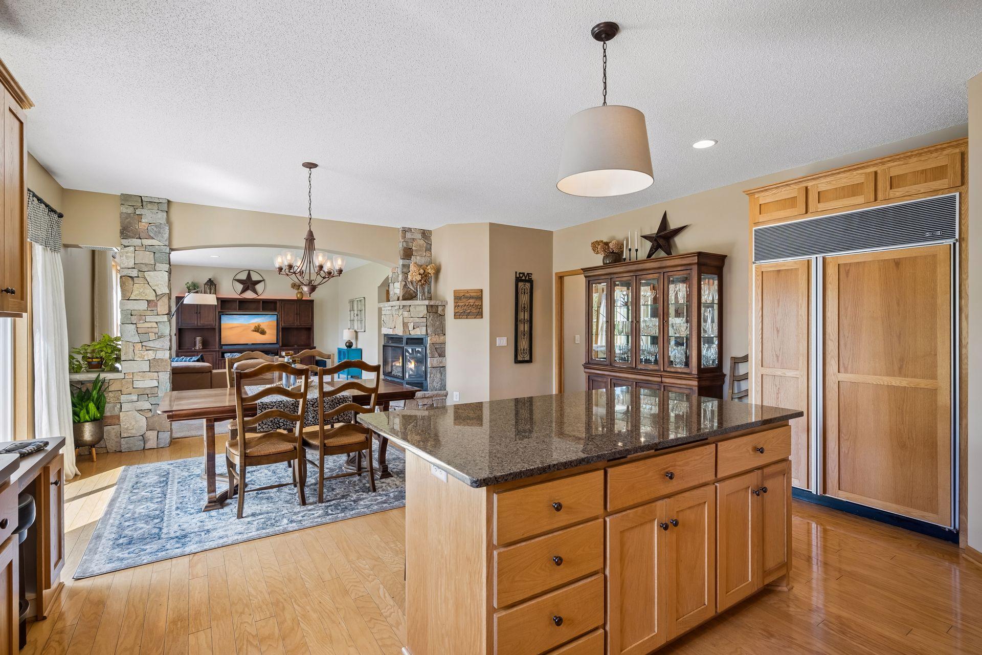 Kitchen includes includes a professional grade side by side Sub-Zero fridge/freezer