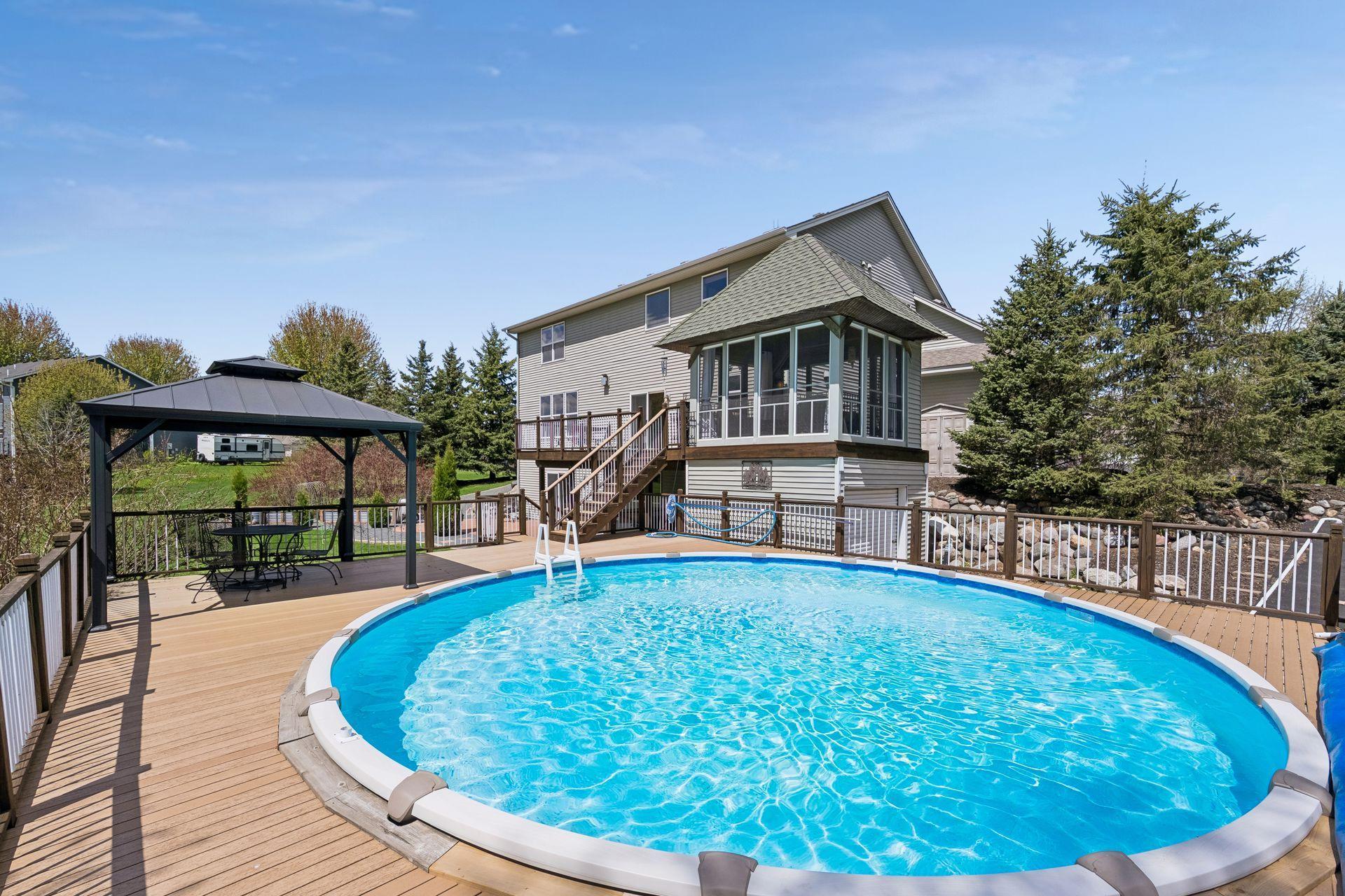Fall in love with your private solar-heated 7 ft deep pool, expansive maintenance-free deck, and screened porch. Enjoy NO COST to heat pool!!