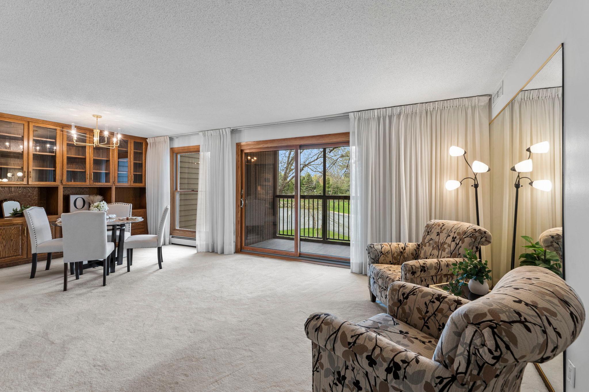 Living room and primary porch