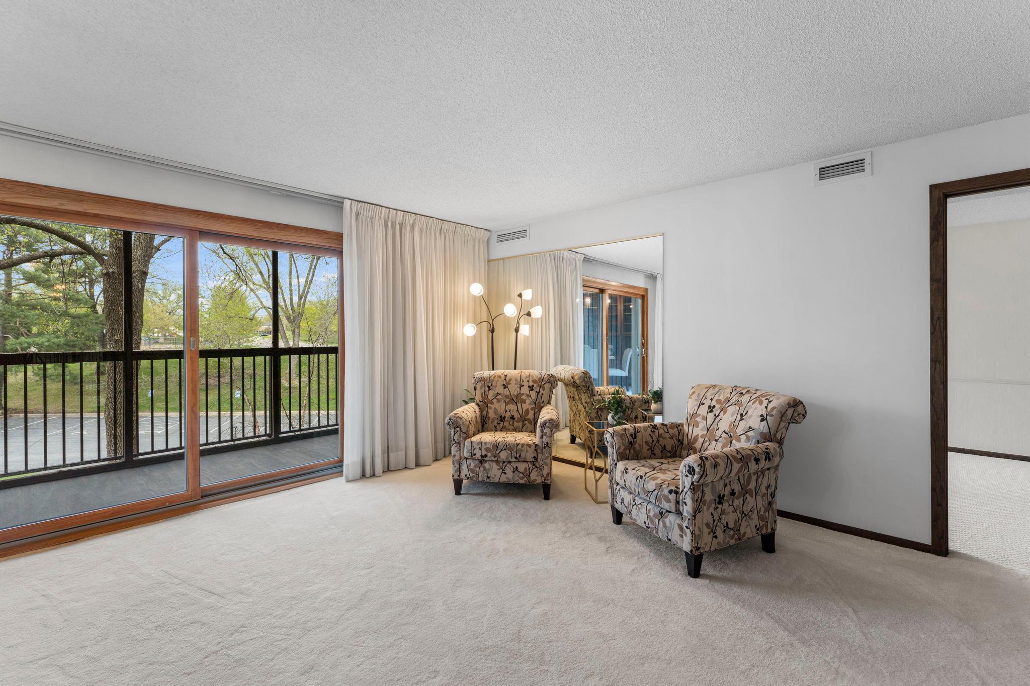 Living room and porch