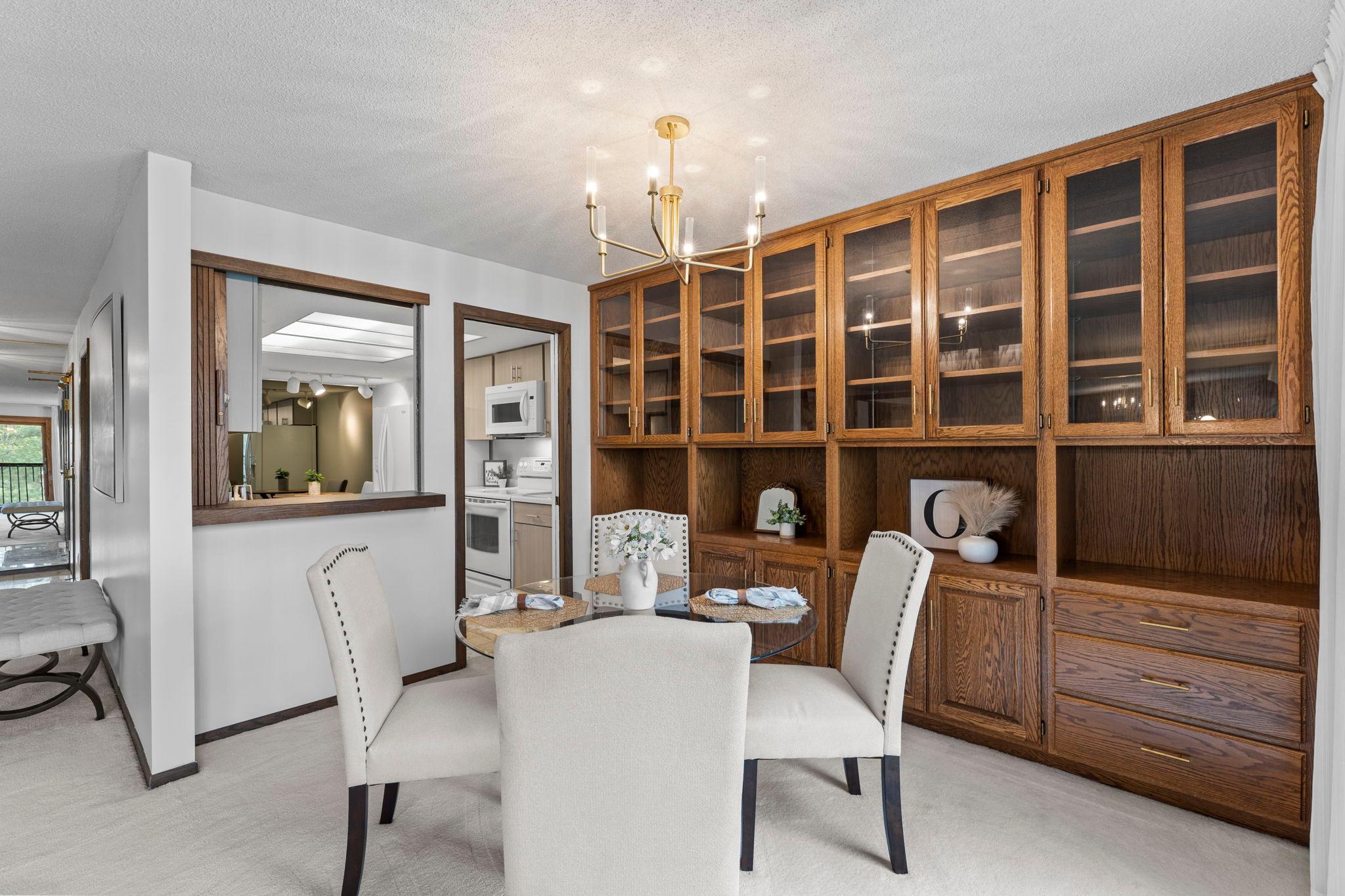 Dining room and kitchen