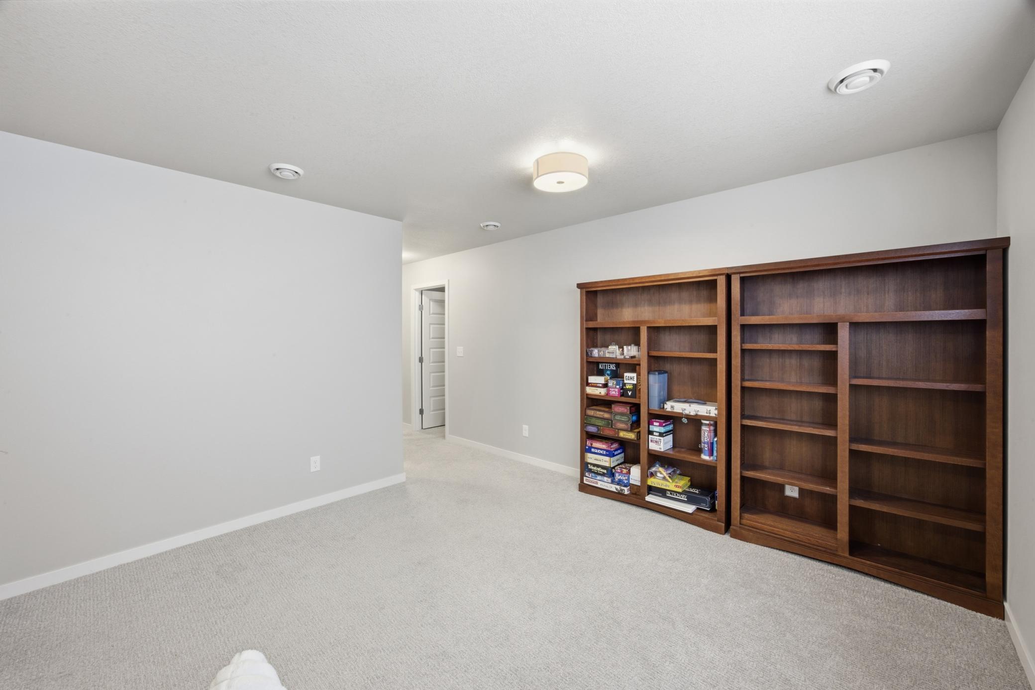 Built-in book shelves