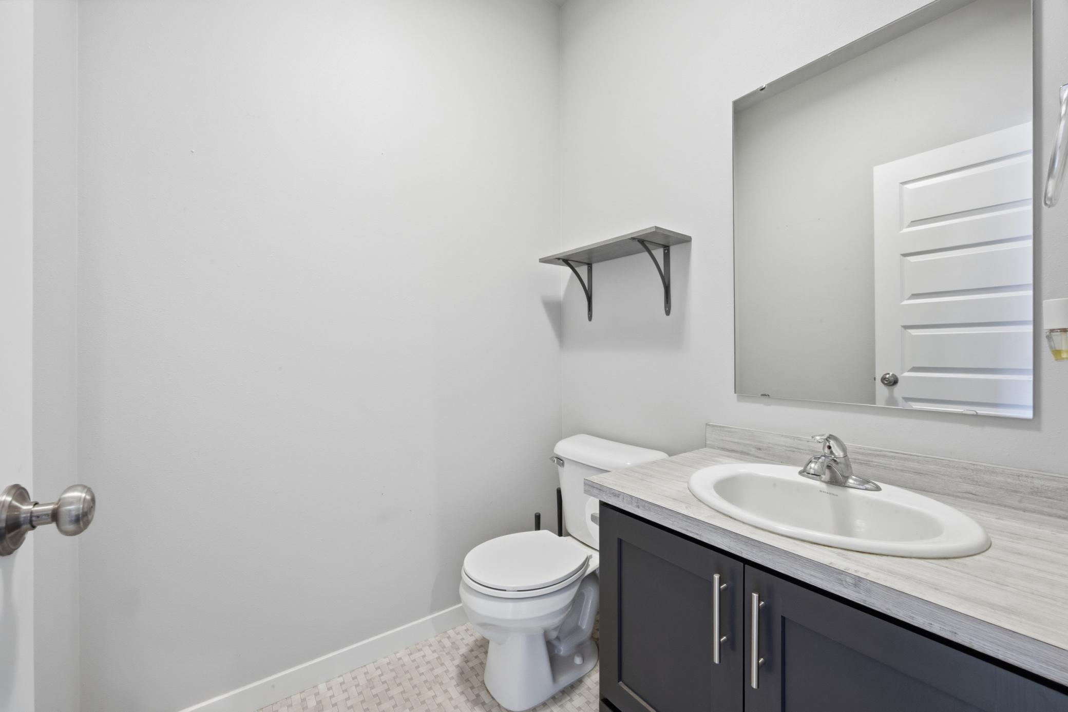 Half bath on upper