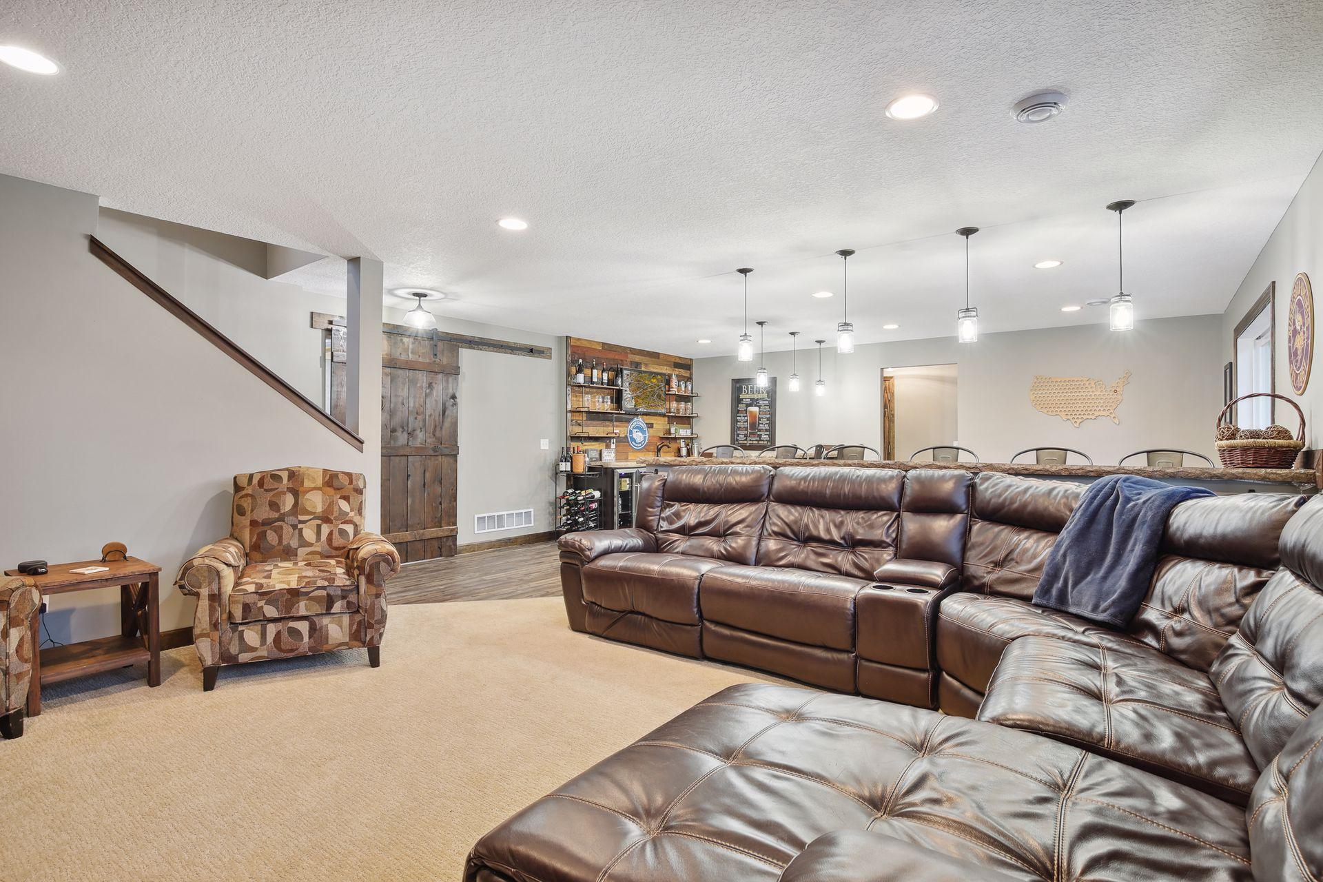 Plenty of space for comfortable seating for sports and movies.