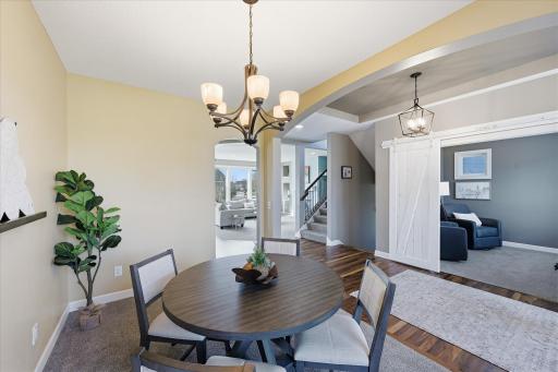 The open concept of this room make it another transitional space.