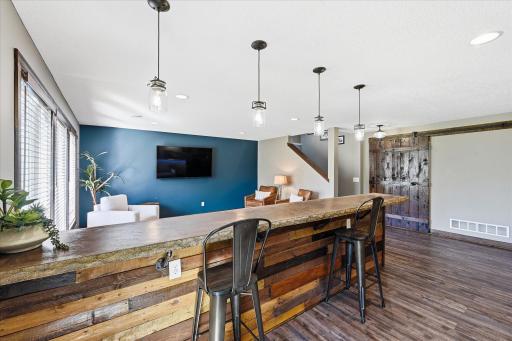 Hosting the super bowl would be a breeze with this custom bar top set for viewing