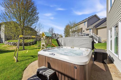 Come on in the water is great! Relax in your hot tub on the