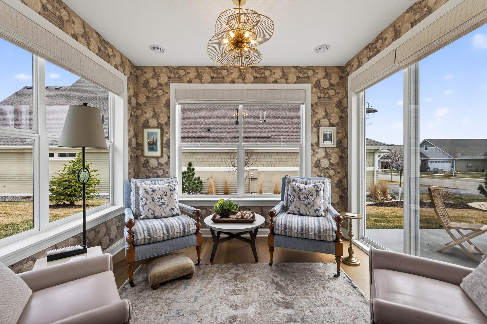 This will be your happy place featuring custom motorized window treatments