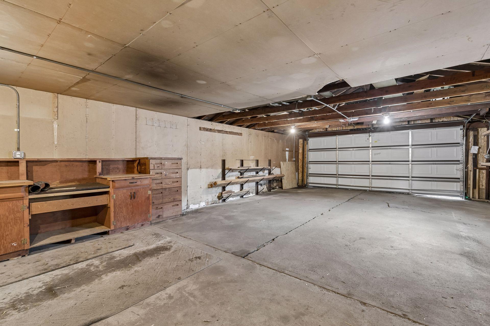 Oversized garage from shop point of view