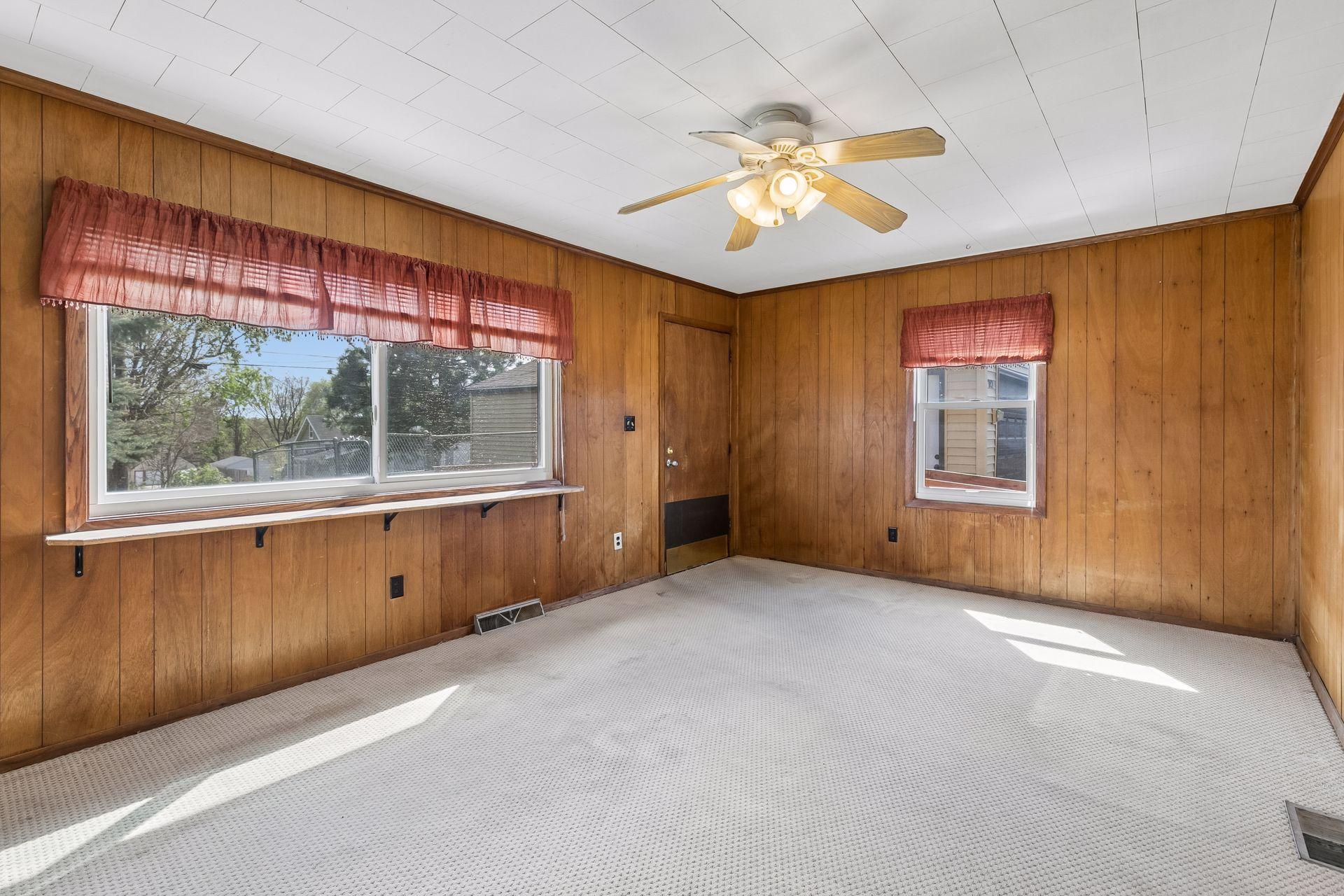 Main floor bed/living space with access right to the back patio