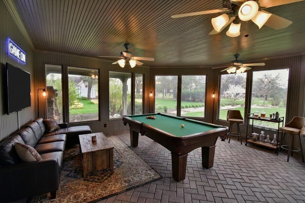 Virtually staged 4 season porch (this is around how they had it set up for their kids for a while)