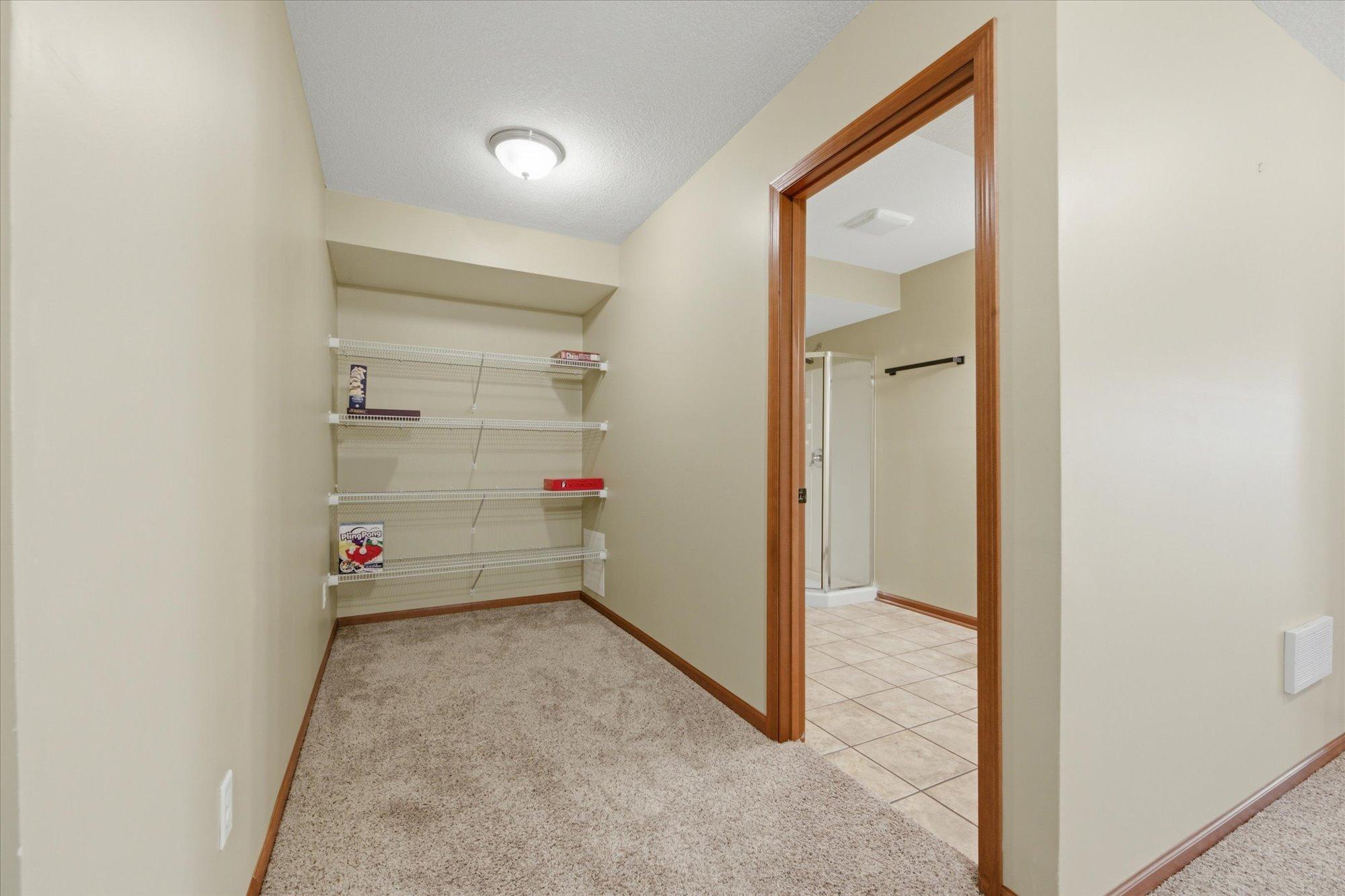 Finished storage area