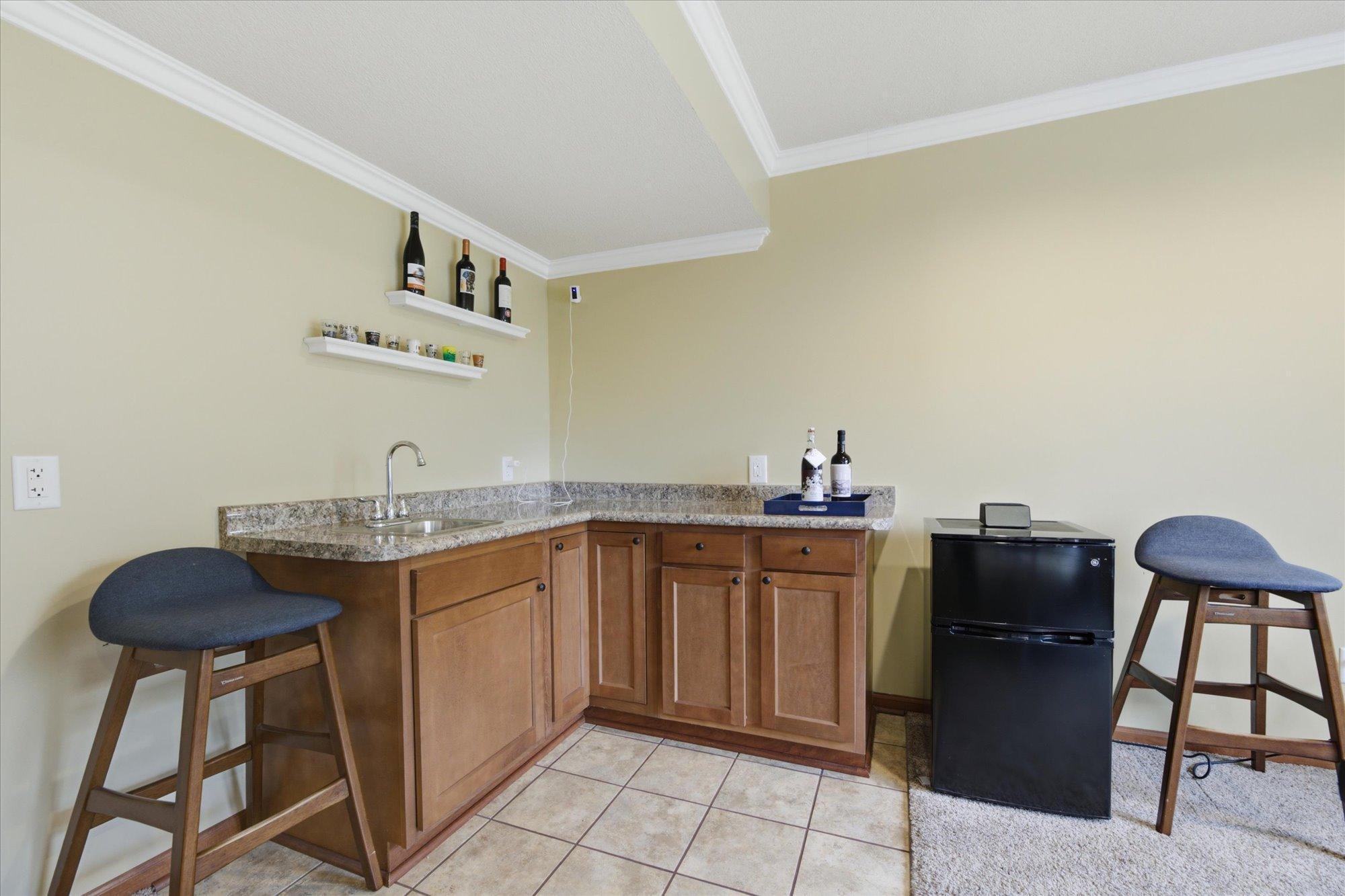 Lower level wet bar