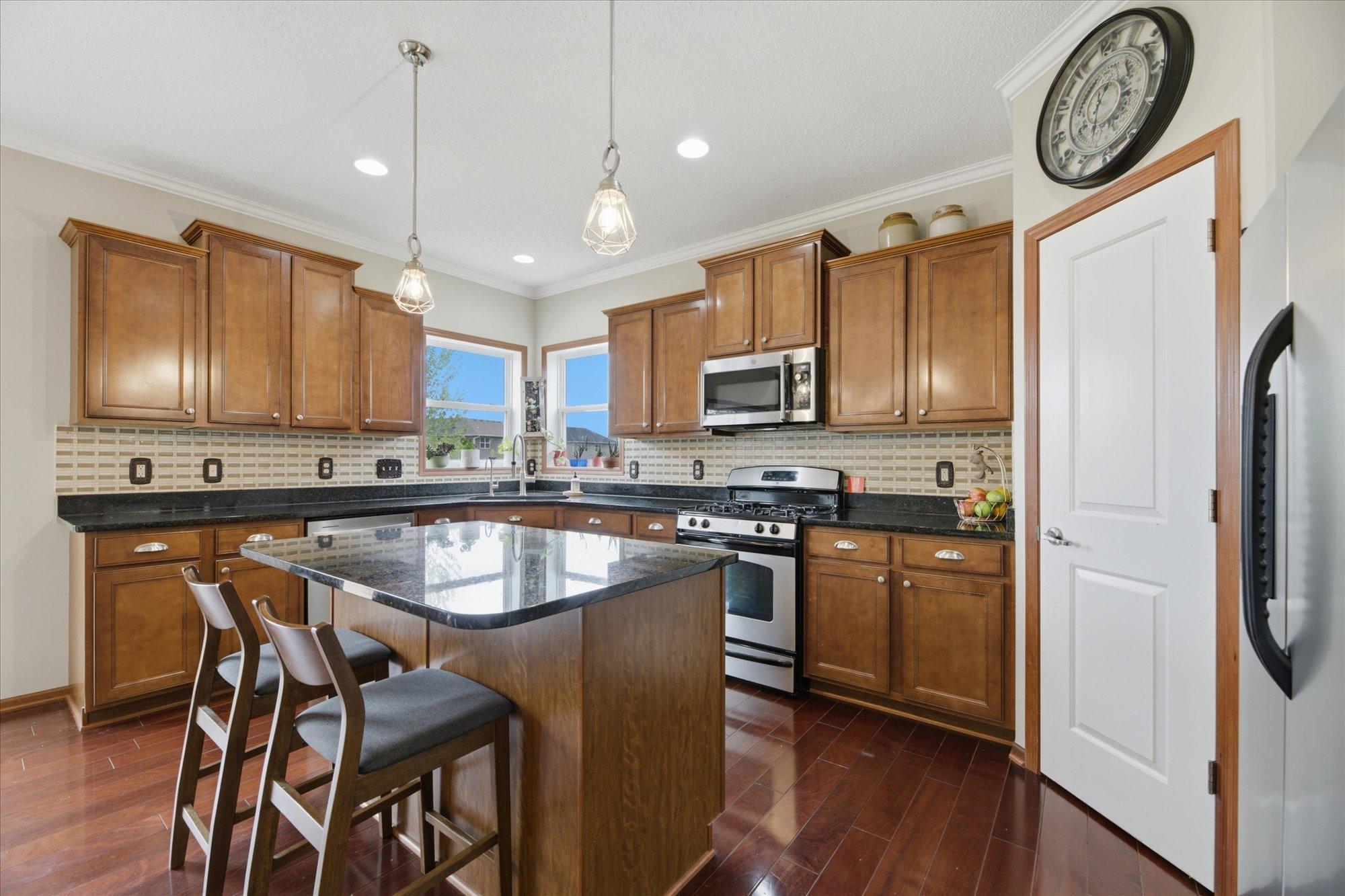 Large kitchen area with walk in pantry