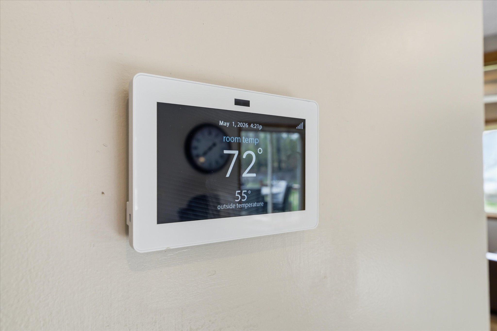 The digital thermostat has WiFi connectivity and was just replaced in 2025.