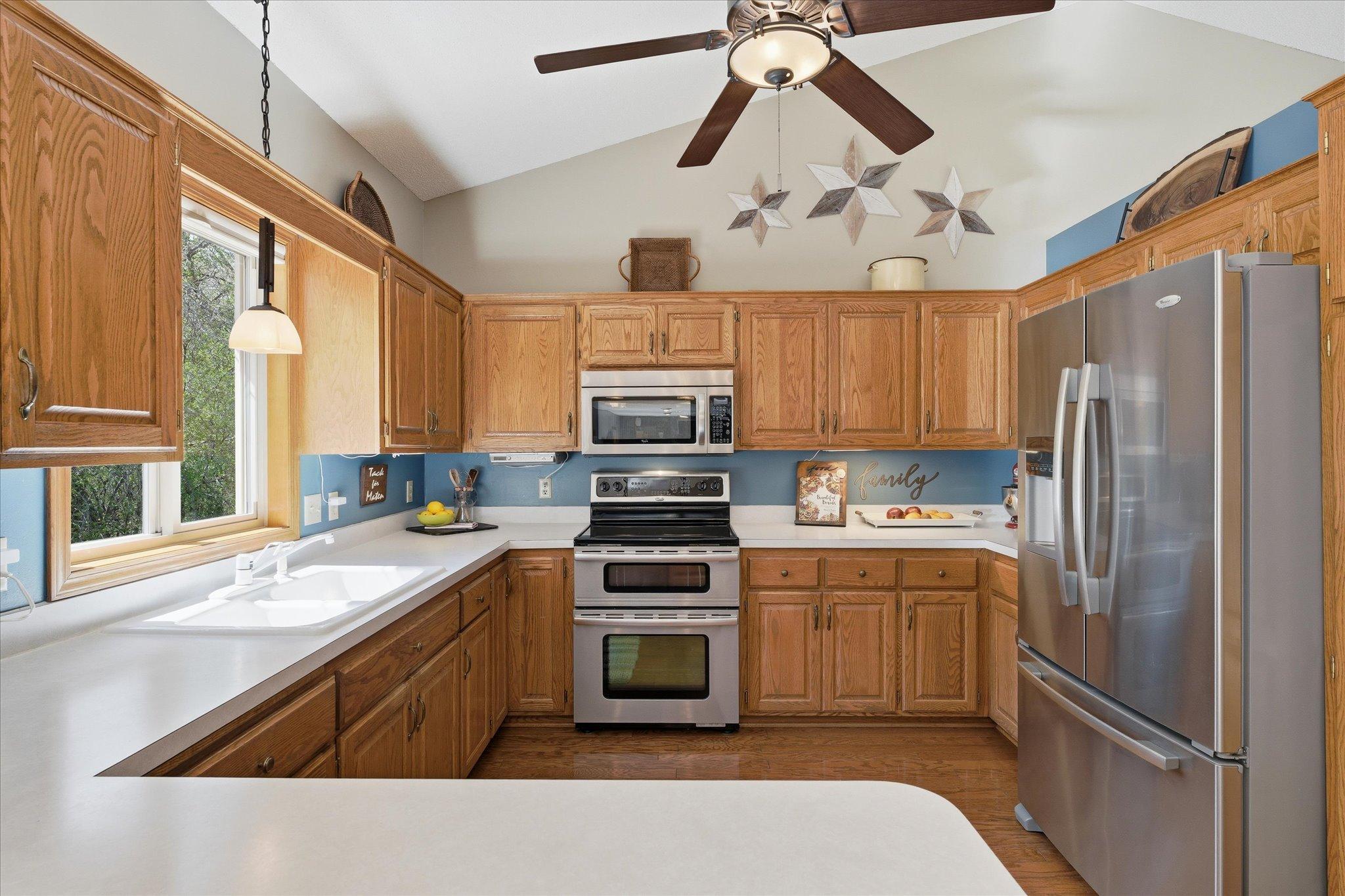 The light fixtures and ceiling fan are recent updates too.