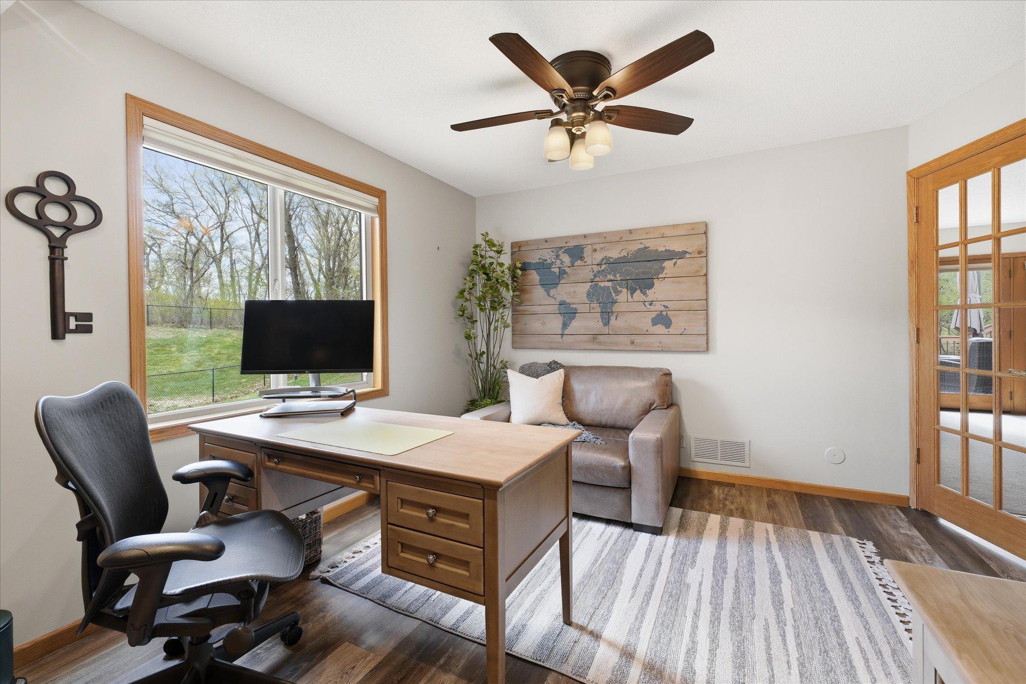 The large window was new in 2022 and the cordless, top-down/bottom-up shade is included, for privacy.