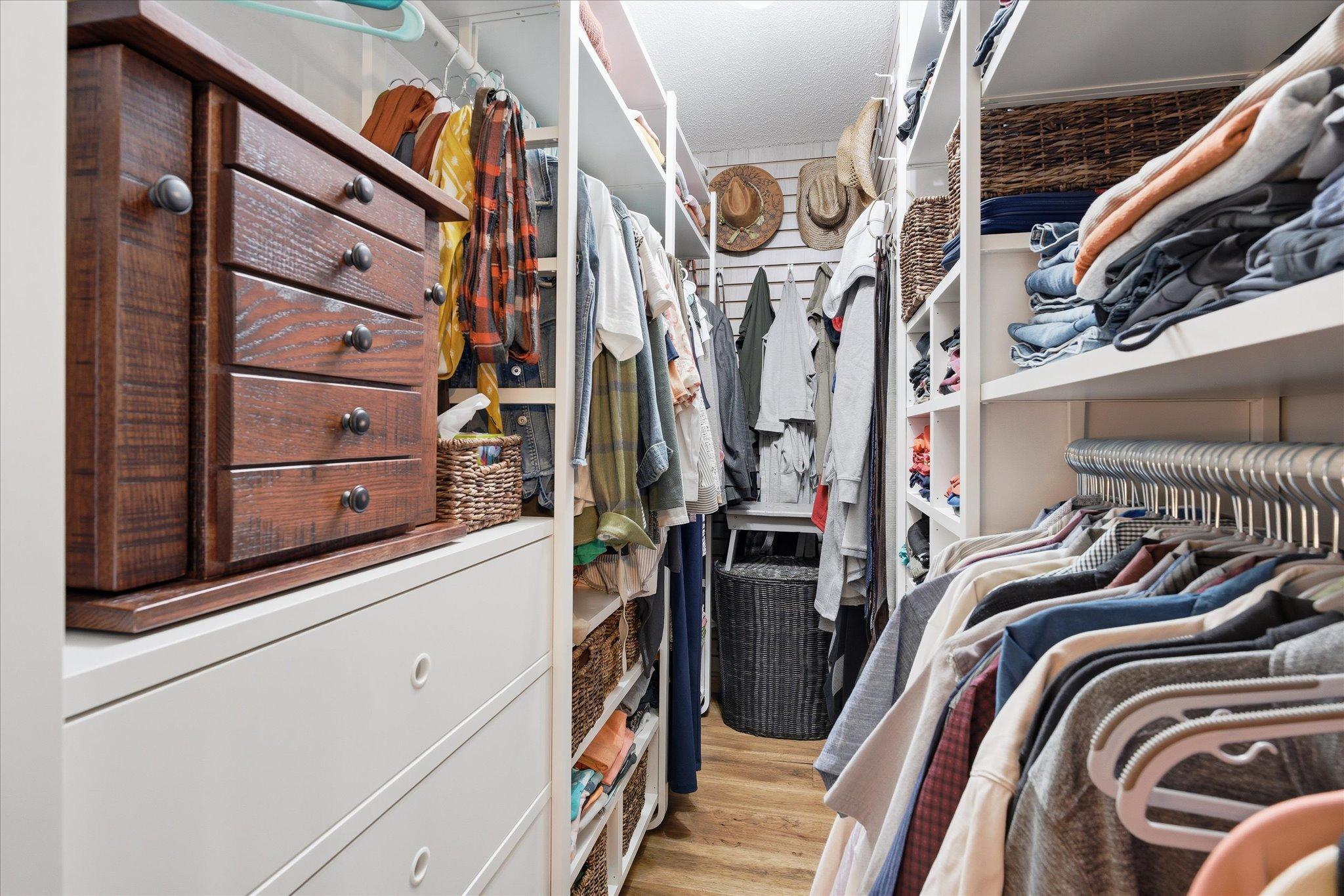Check out all the custom closet organizers! Yeah!