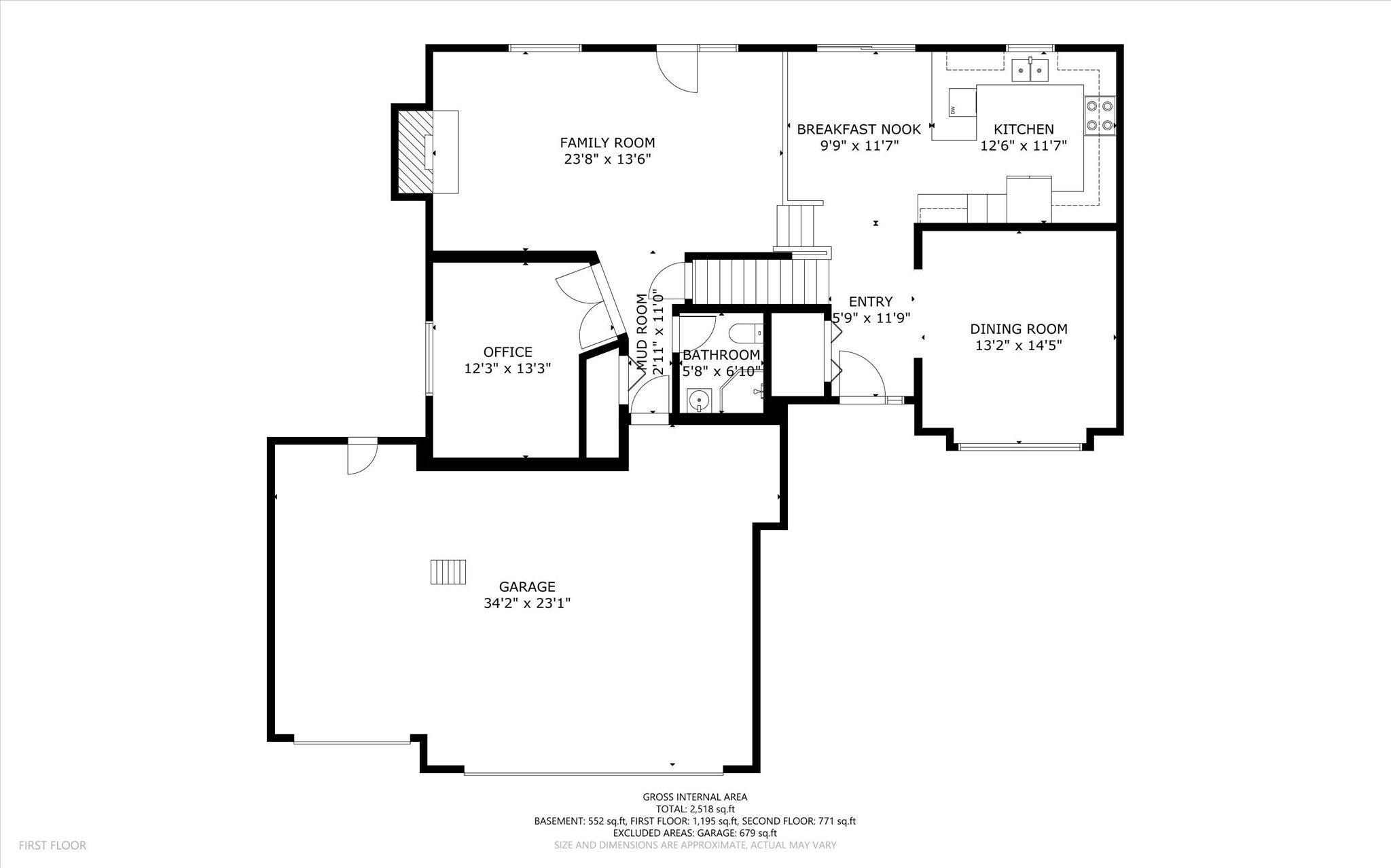 As we enter the home's interior, here is the main level floor plan.