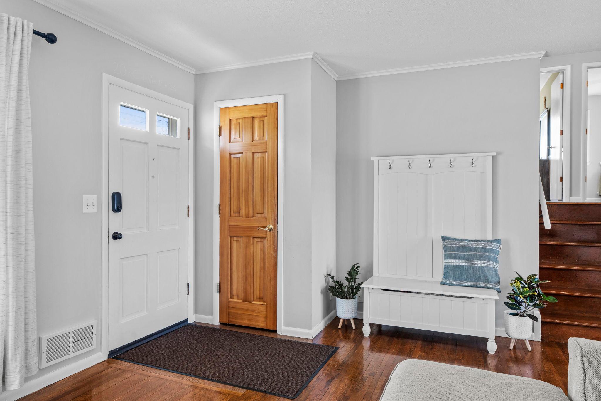 Beautiful mix of natural woodwork, hardwood flooring, and modern white touches throughout.