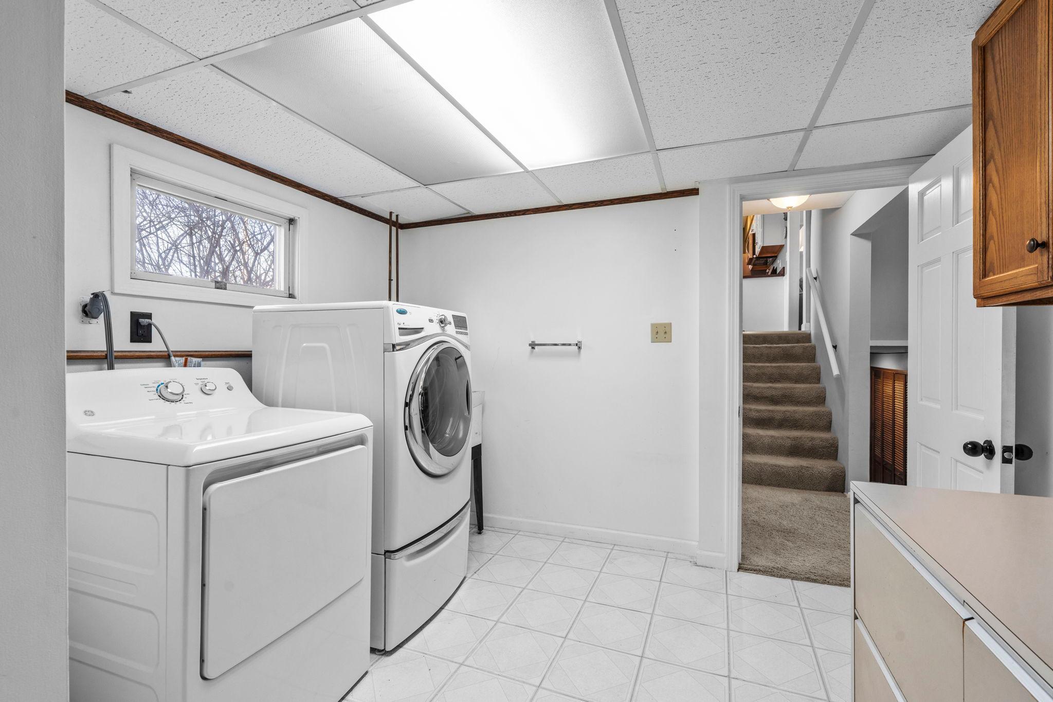 Spacious finished laundry room!