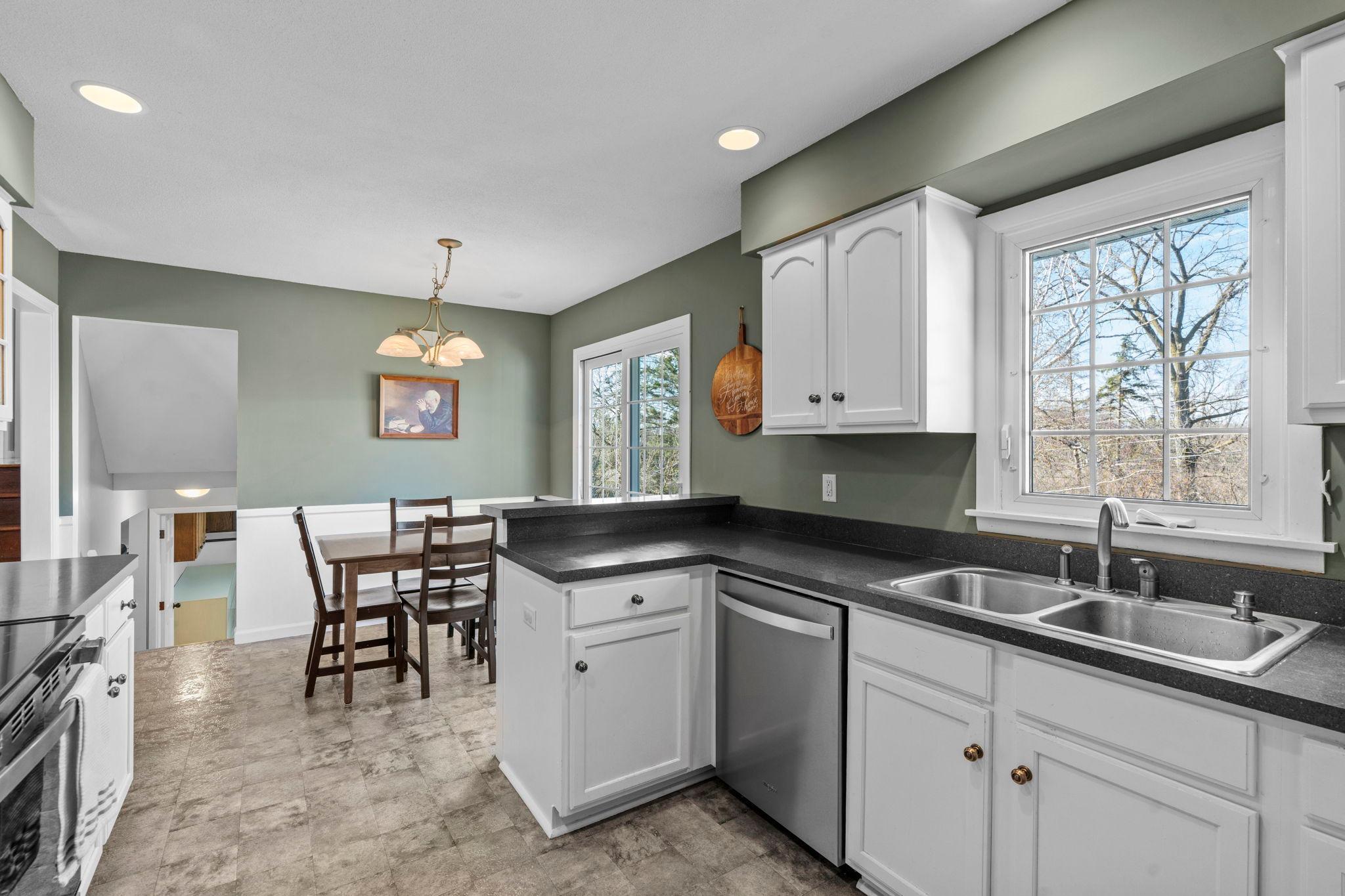 Kitchen window brings light and nature inside!