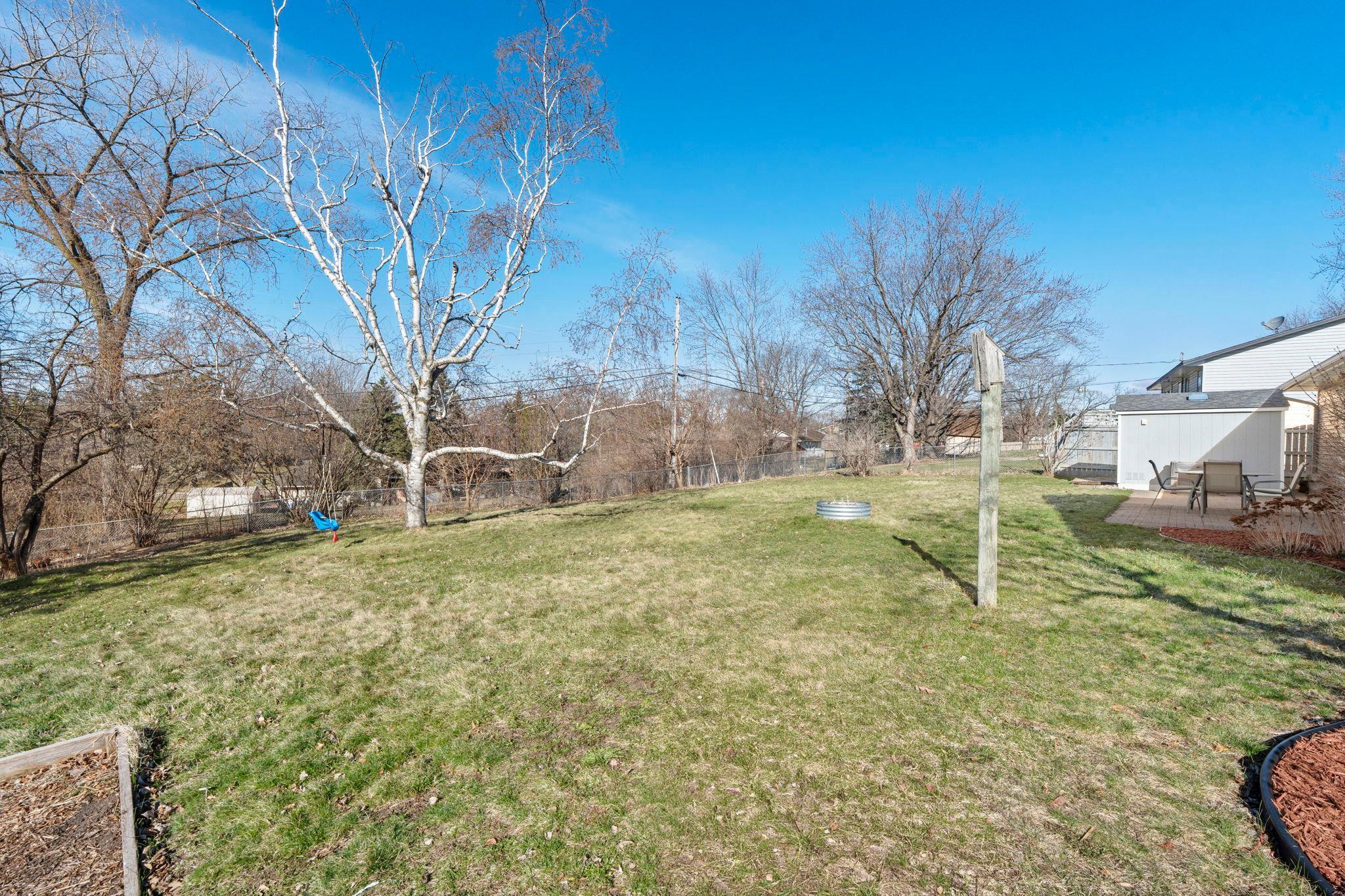 Fully fenced backyard offers a ton of room to run and play!