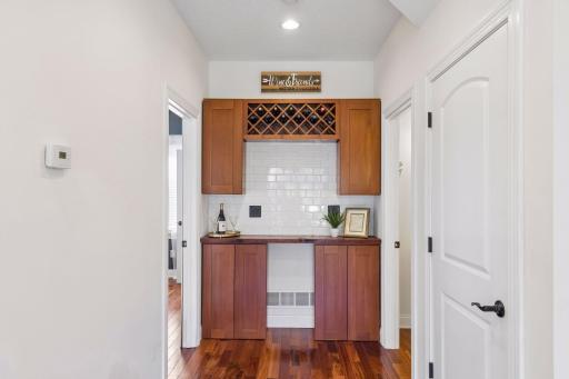 Built-in bar right off the kitchen.