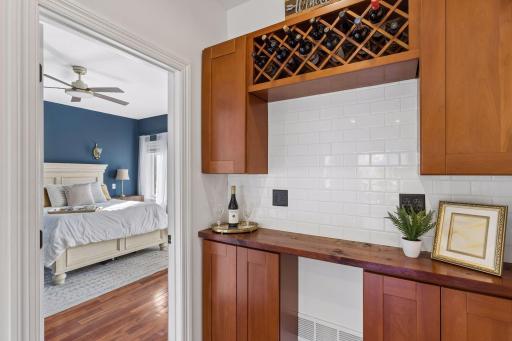 Built-in bar right off the kitchen.