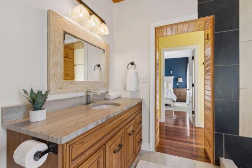 Owner’s suite with granite countertop.