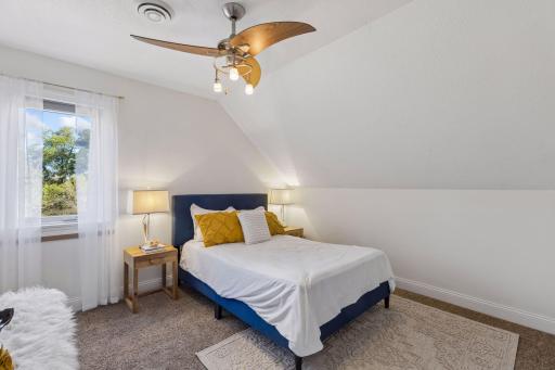 Two bedrooms on the upper level.