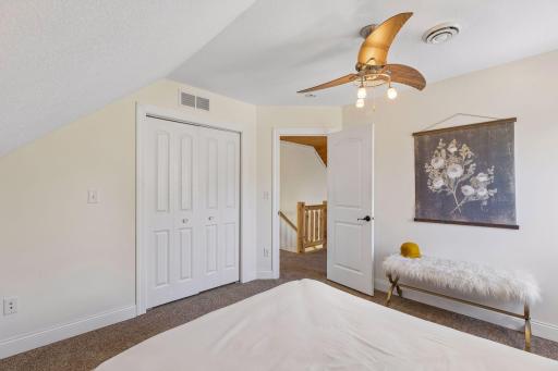 Two bedrooms on the upper level.