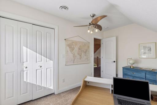 Two bedrooms on the upper level.