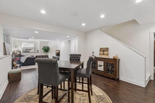 Spacious lower level family room and entertainment area.