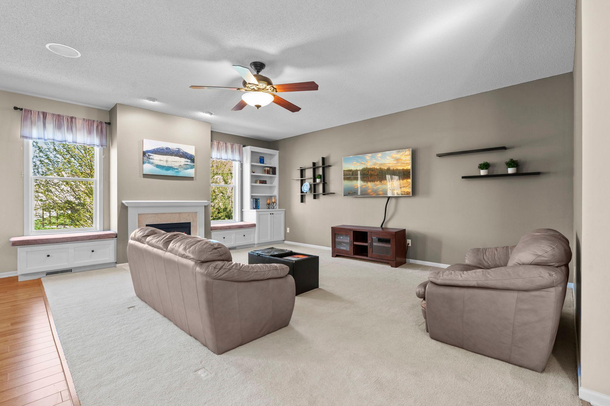 The large main level living room is a perfect place to gather