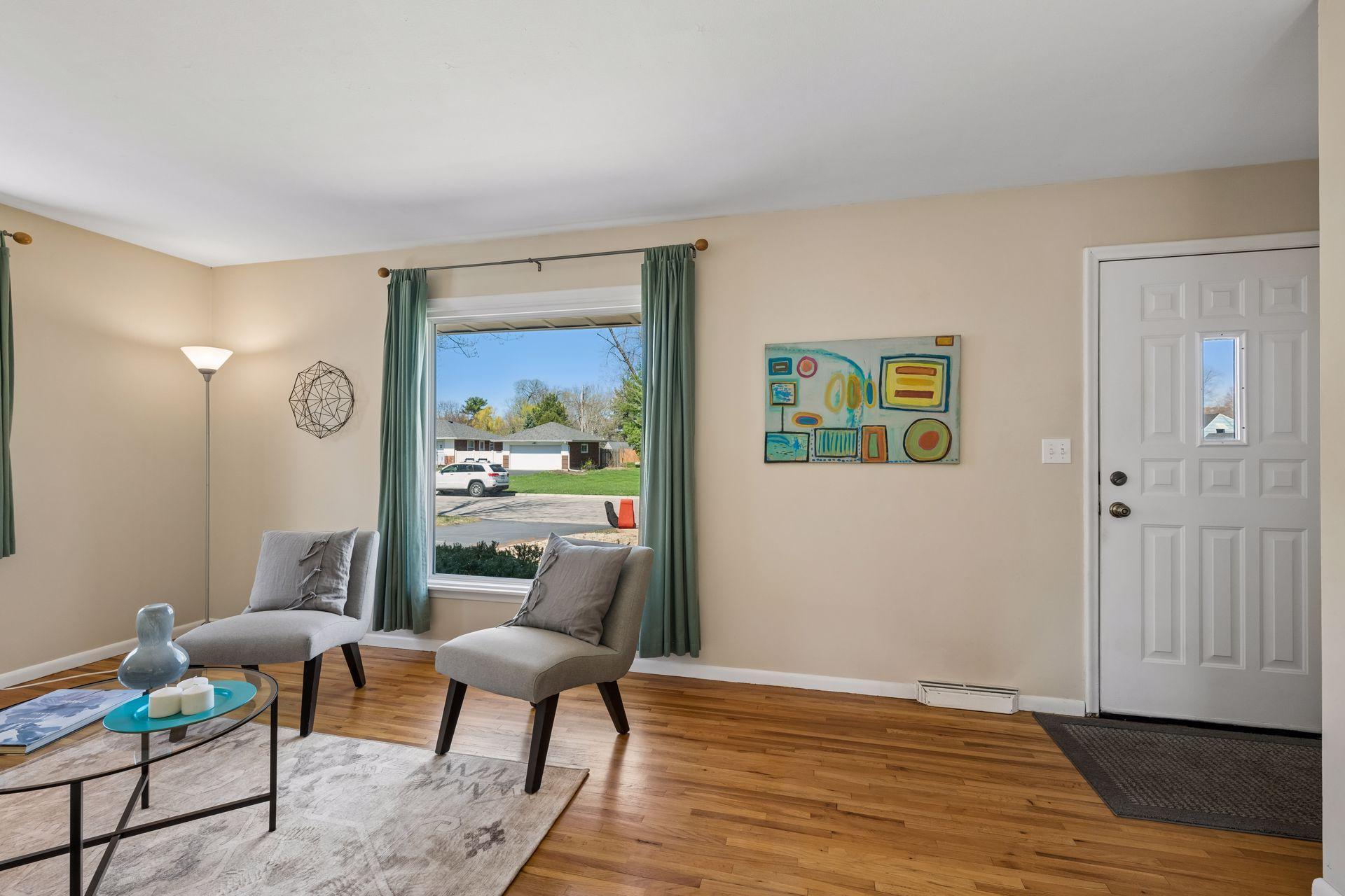 A large picture windows lets in an abundance of natural light!