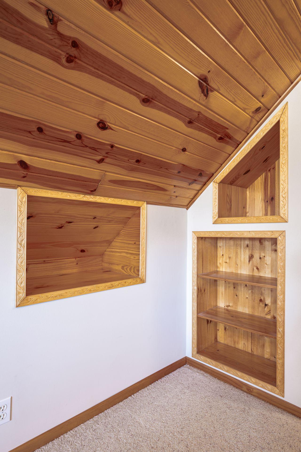 Custom built-ins offer an attractive touch to the primary bedroom!