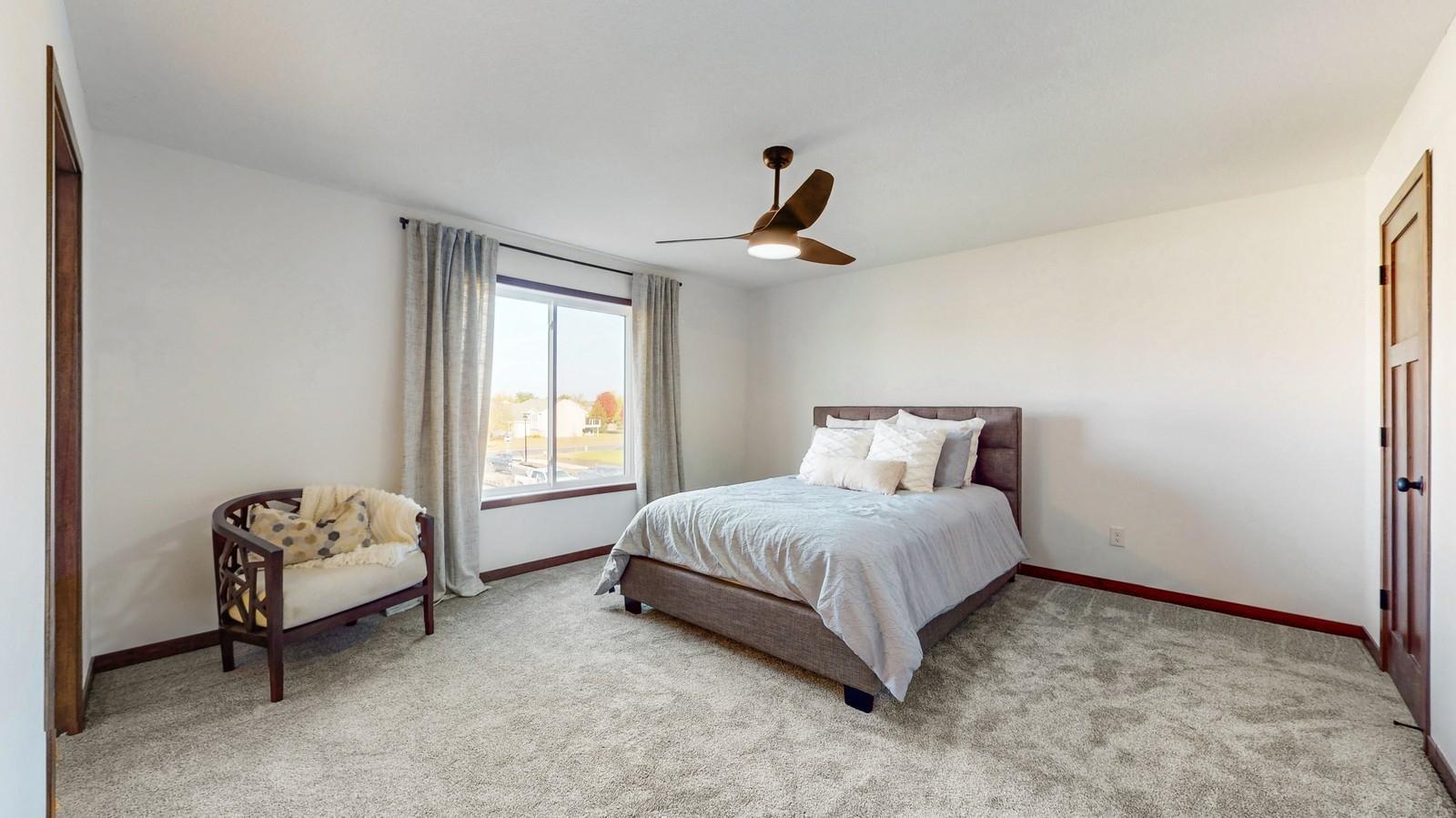 Spacious primary bedroom