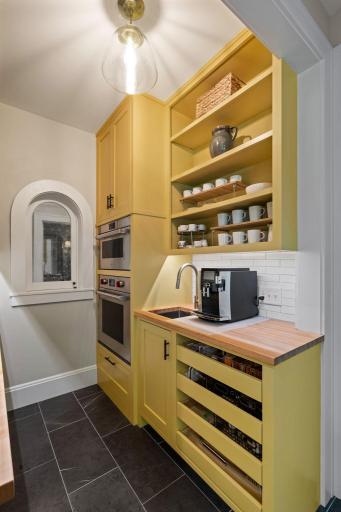 Coffee bar with sink and microwave/oven combo