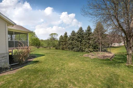 Expansive views from the backyard + raised garden bed