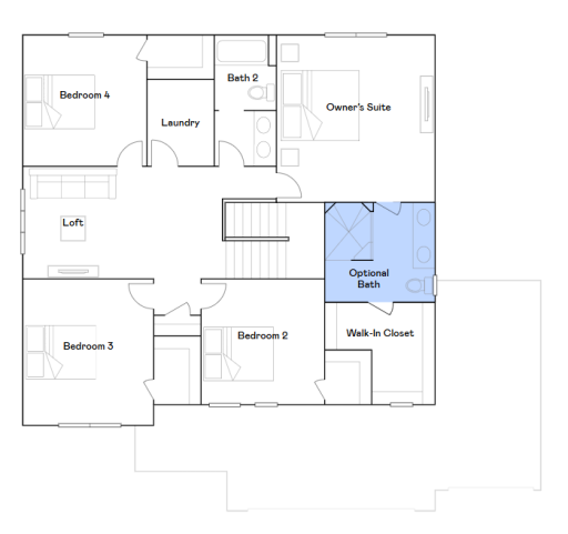 Lewis upper level floorplan.