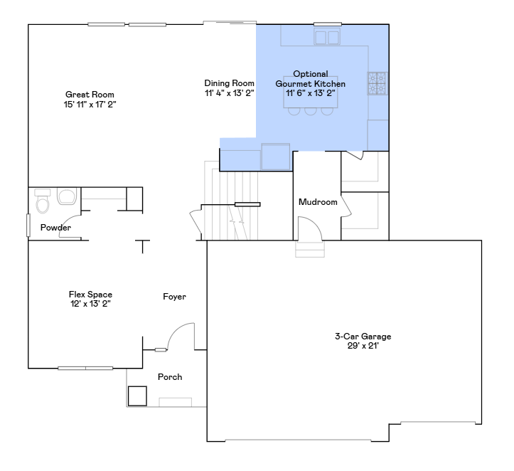 Lewis main level floorplan.