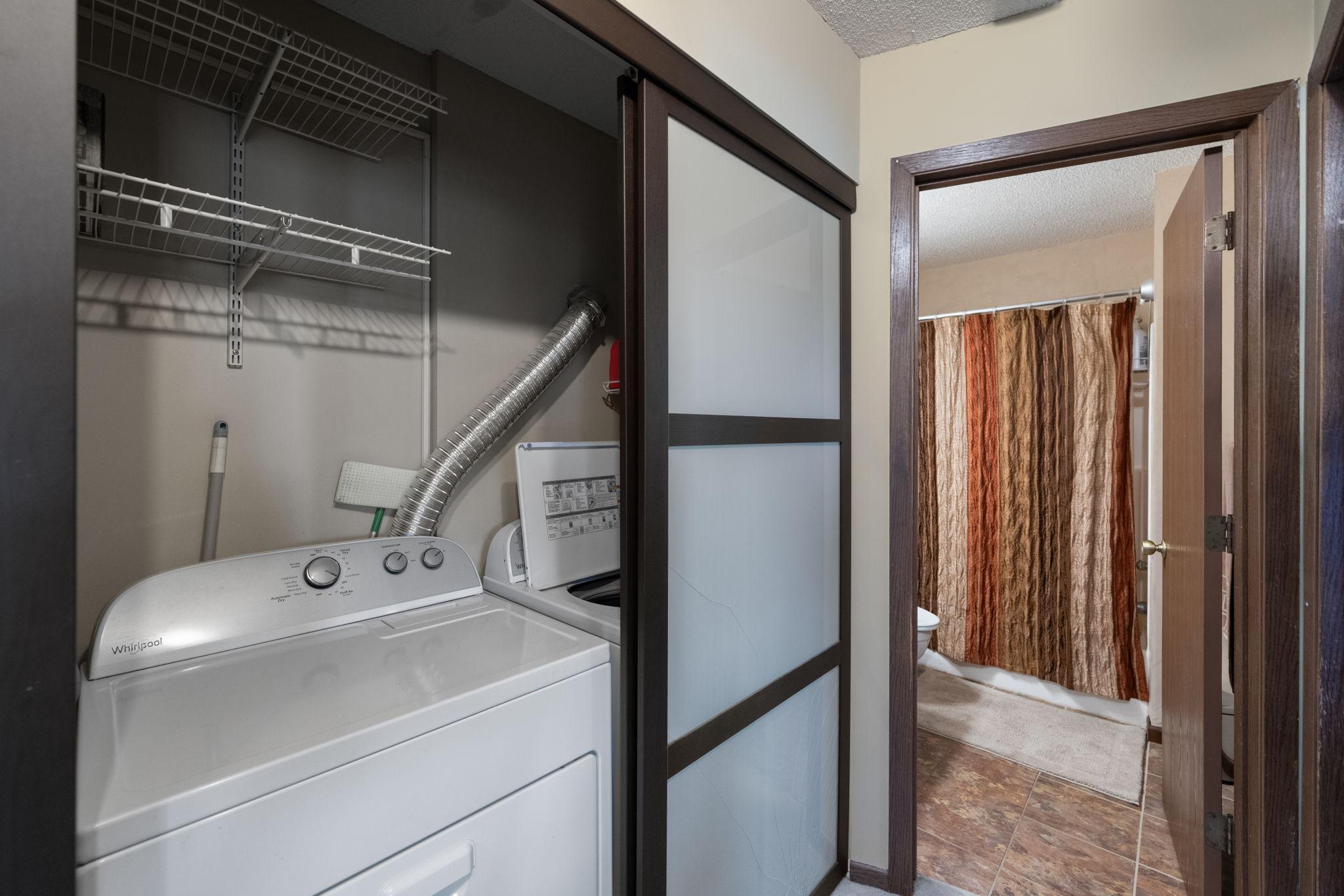 Full-size washer and dryer in unit